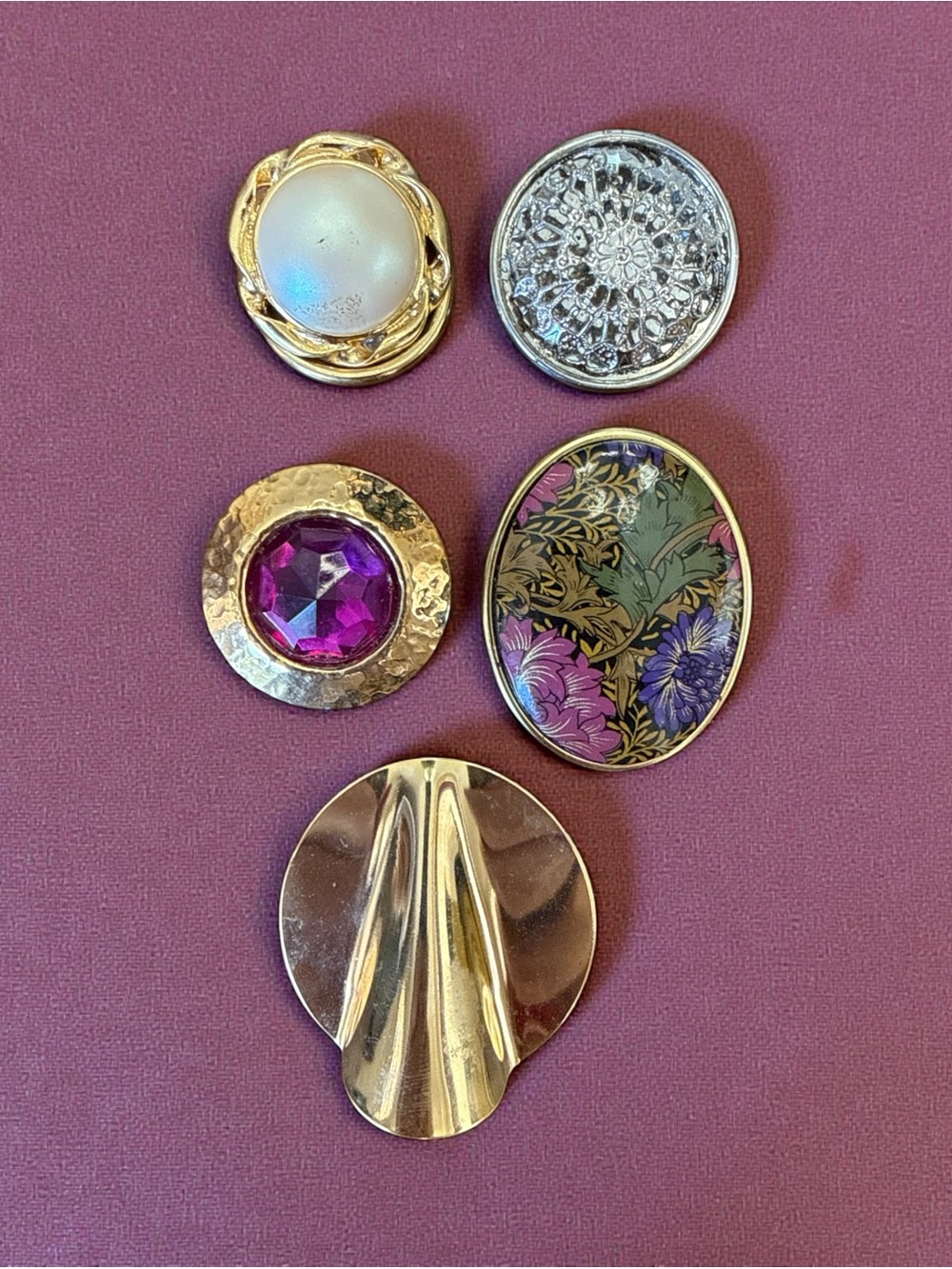 Lot of 5 Vintage Scarf Clips - Picture 2 of 5